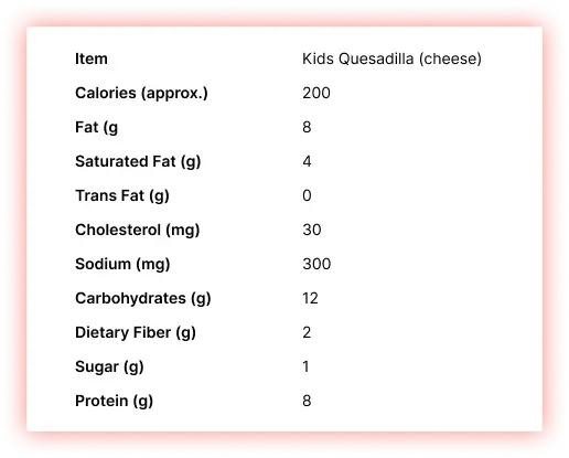 Kids-Quesadilla-(cheese)-Kids-Nutrition-Menu