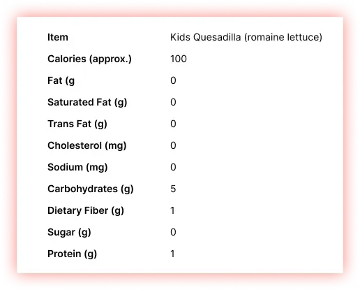 Kids-Quesadilla-(romaine-lettuce)-Kids-Nutrition-Menu