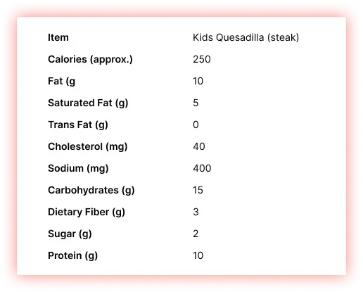 Kids-Quesadilla-(steak)-Kids-Nutrition-Menu