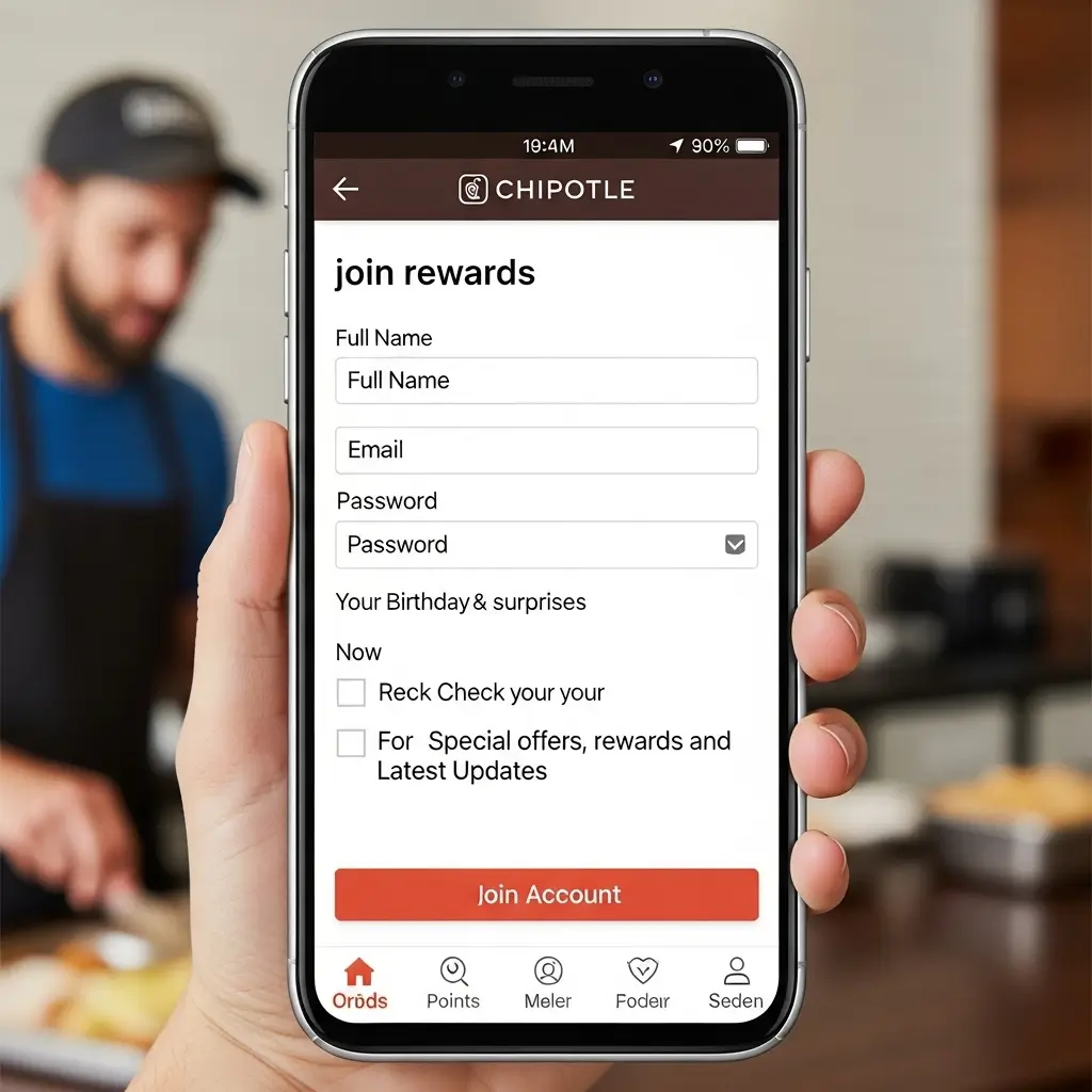 Chipotle Rewards Program, Steps to Earn Points and Redeem 2 Joining the Reward Program via Mobile Application